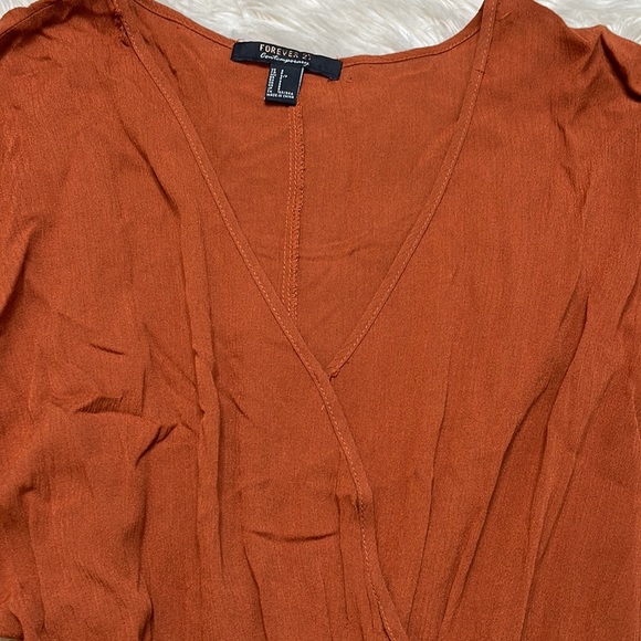 Forever 21 Tunic Blouse size small Rust brown Color - Picture 5 of 11